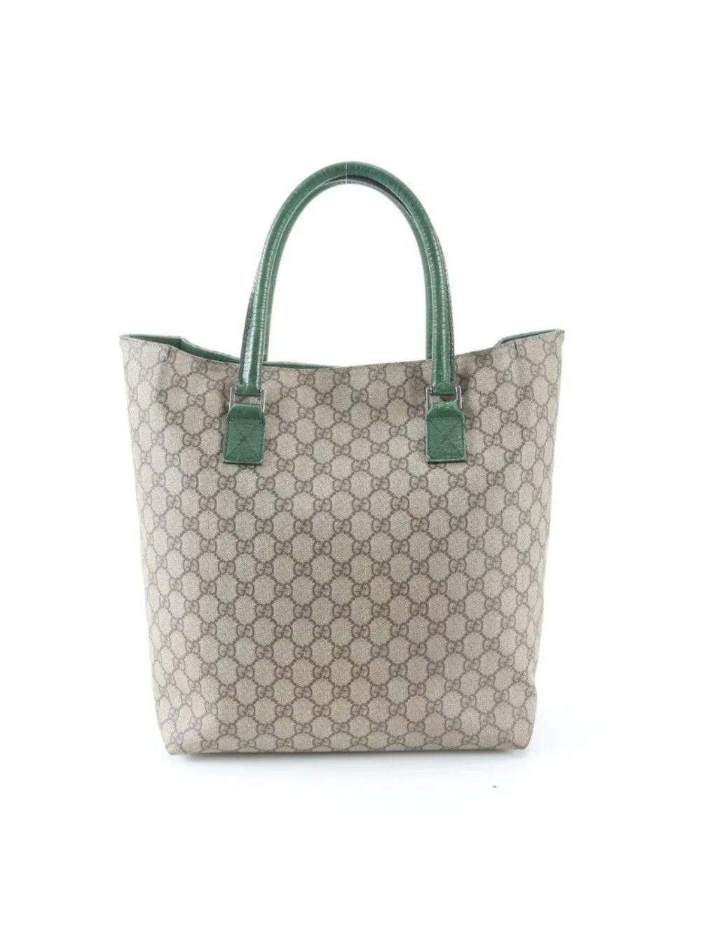 Gucci GG Supreme Leather Tote Shoulder Business Document Brown